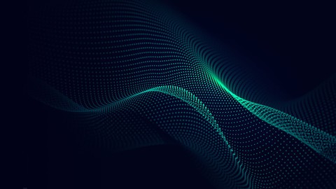 Black background with green waves