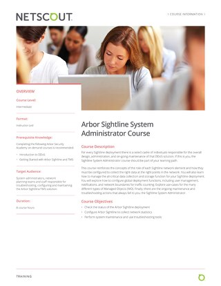 Arbor Sightline System Administrator Course
