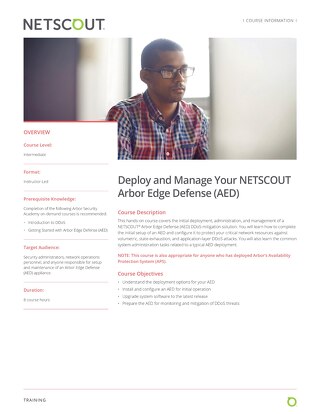 Deploy and Manage Your NETSCOUT Arbor Edge Defense (AED)