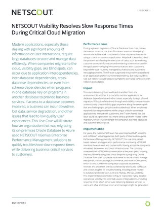 NETSCOUT Visibility Resolves Slow Response Times During Critical Cloud Migration