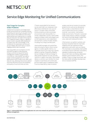 Service Edge Monitoring for Unified Communications