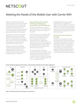Meeting the Needs of the Mobile User with Carrier WiFi