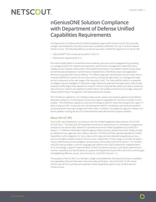 nGeniusONE Solution Compliance with Department of Defense Unified Capabilities Requirements
