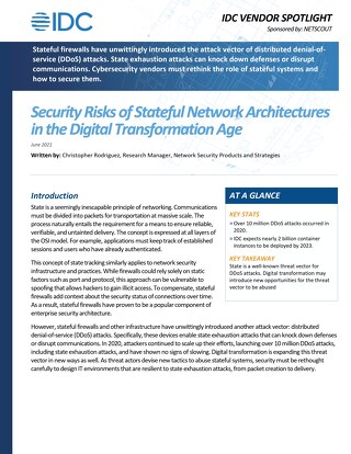 Security Risks of Stateful Network Architectures in the Digital Transformation Age