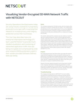 Visualizing Vendor-Encrypted SD-WAN Network Traffic with NETSCOUT