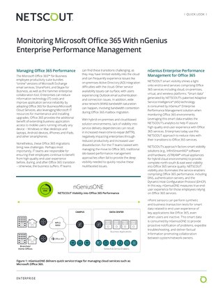 Monitoring Microsoft Office 365 With nGenius Enterprise Performance Management