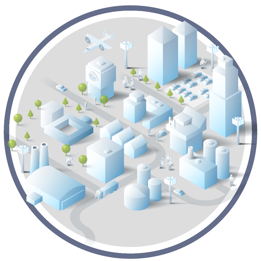 Illustration of Smart City with 5G