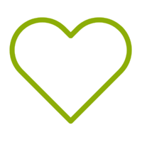 Green outline of heart shape